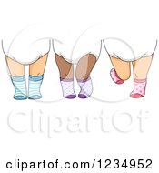 Clipart Of Legs And Feet Of Diverse Babies In Patterned Socks Royalty Free Vector Illustration by BNP Design Studio
