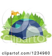 Poster, Art Print Of Blue Tent And Yellow Flag