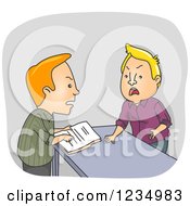Poster, Art Print Of Caucasian Men Arguing Over Documents At A Counter