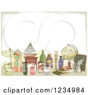 Clipart Of Hobbyist Antiques And Collectibles With Text Space Royalty Free Vector Illustration