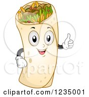 Poster, Art Print Of Burrito Mascot Holding A Thumb Up