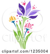 Poster, Art Print Of Stenciled Tulip Flowers
