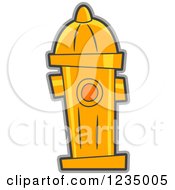 Clipart Of A Yellow Fire Hydrant Royalty Free Vector Illustration