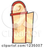 Clipart Of A Telephone Booth Royalty Free Vector Illustration by BNP Design Studio
