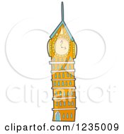 Clipart Of A Clock Tower Royalty Free Vector Illustration by BNP Design Studio