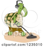 Turtle Tortoise Using A Metal Detector