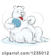 Poster, Art Print Of Hot Polar Bear Holding A Fan