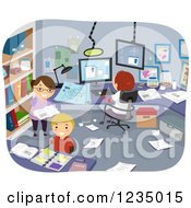 Poster, Art Print Of Children Researching And Conducting An Experiment In A Room