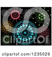 Poster, Art Print Of Colorful Doilies On Black