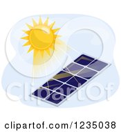 Poster, Art Print Of Hot Sun Shining Down On A Solar Panel
