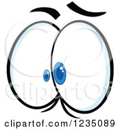 Clipart Of A Pair Of Insane Blue Eyes Royalty Free Vector Illustration