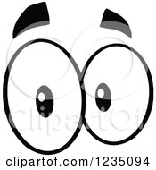 Poster, Art Print Of Pair Of Surprised Black And White Eyes