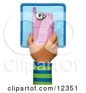Clay Sculpture Clipart 3d Clay Sculpture Hand Over A Pink Cell Phone Royalty Free 3d Illustration by Amy Vangsgard