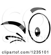 Clipart Of A Pair Of Black And White Winking Eyes Royalty Free Vector Illustration