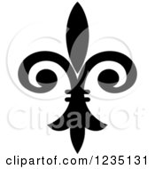 Clipart Of A Black And White Lily Fleur De Lis 20 Royalty Free Vector Illustration