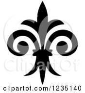 Clipart Of A Black And White Lily Fleur De Lis 14 Royalty Free Vector Illustration