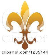 Clipart Of A Gradient Golden Lily Fleur De Lis 12 Royalty Free Vector Illustration