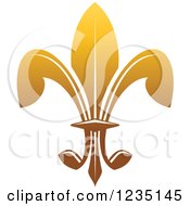 Clipart Of A Gradient Golden Lily Fleur De Lis 11 Royalty Free Vector Illustration
