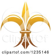 Clipart Of A Gradient Golden Lily Fleur De Lis 9 Royalty Free Vector Illustration