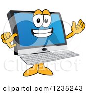 Clipart Of A Proud PC Computer Mascot Royalty Free Vector Illustration