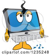Clipart Of A Shot PC Computer Mascot Royalty Free Vector Illustration