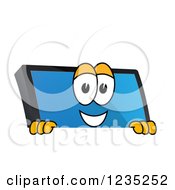 Poster, Art Print Of Pc Computer Mascot Smiling Over A Sign