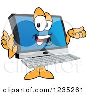 Clipart Of A Talking PC Computer Mascot Royalty Free Vector Illustration by Toons4Biz