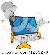 Clipart Of A Dead PC Computer Mascot Royalty Free Vector Illustration by Toons4Biz