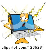 Clipart Of A PC Computer Mascot Crashing Royalty Free Vector Illustration by Toons4Biz