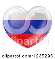 Poster, Art Print Of 3d Reflective Russian Flag Heart
