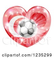 3d Turkey Flag Heart And Soccer Ball