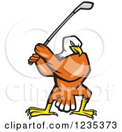 Poster, Art Print Of Bald Eagle Swinging A Golf Club