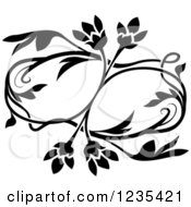 Poster, Art Print Of Black And White Floral Design Element