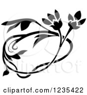 Poster, Art Print Of Black And White Floral Design Element