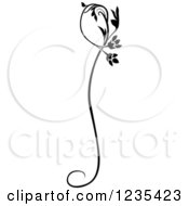 Clipart Of A Black And White Floral Design Element 3 Royalty Free Vector Illustration