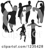 Poster, Art Print Of Black Silhouetted Latin Dance Couples 11