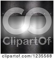 Clipart Of A 3d Brushed Metal Panel With Rivets Royalty Free Illustration