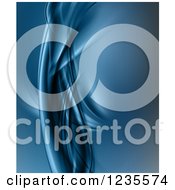 Clipart Of A Blue Background Of Swooshing Waves Royalty Free Illustration