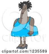 Clipart Of A Chubby Black Woman With Ringlets Royalty Free Vector Illustration