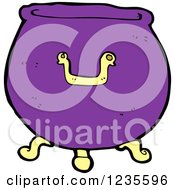 Clipart Of A Purple Cauldron Royalty Free Vector Illustration