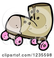 Clipart Of A Roller Skate With Pink Wheels Royalty Free Vector Illustration by lineartestpilot