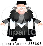 Clipart Of A Depressed Chubby Jewish Rabbi Royalty Free Vector Illustration by Cory Thoman