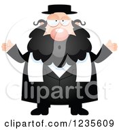 Poster, Art Print Of Careless Shrugging Chubby Jewish Rabbi