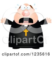 Poster, Art Print Of Scared Screaming Chubby Priest