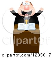 Enthusiastic Chubby Priest At The Pulpit