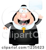 Clipart Of A Talking Chubby Nun Royalty Free Vector Illustration by Cory Thoman