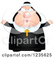 Clipart Of A Mad Chubby Nun Royalty Free Vector Illustration by Cory Thoman