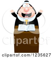 Poster, Art Print Of Chubby Nun Speaking At The Pulpit