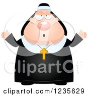 Poster, Art Print Of Careless Shrugging Chubby Nun