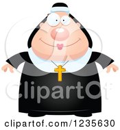 Clipart Of A Happy Smiling Chubby Nun Royalty Free Vector Illustration